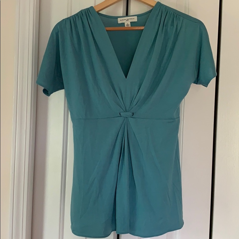 Banana Republic blue 100% silk top size S